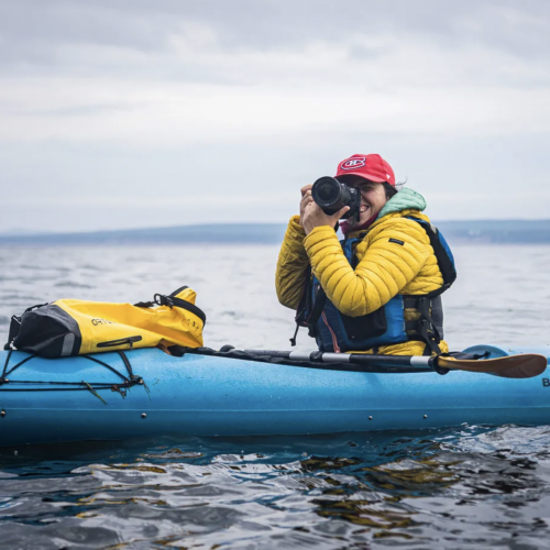 Banff wedding photographer in a kayak