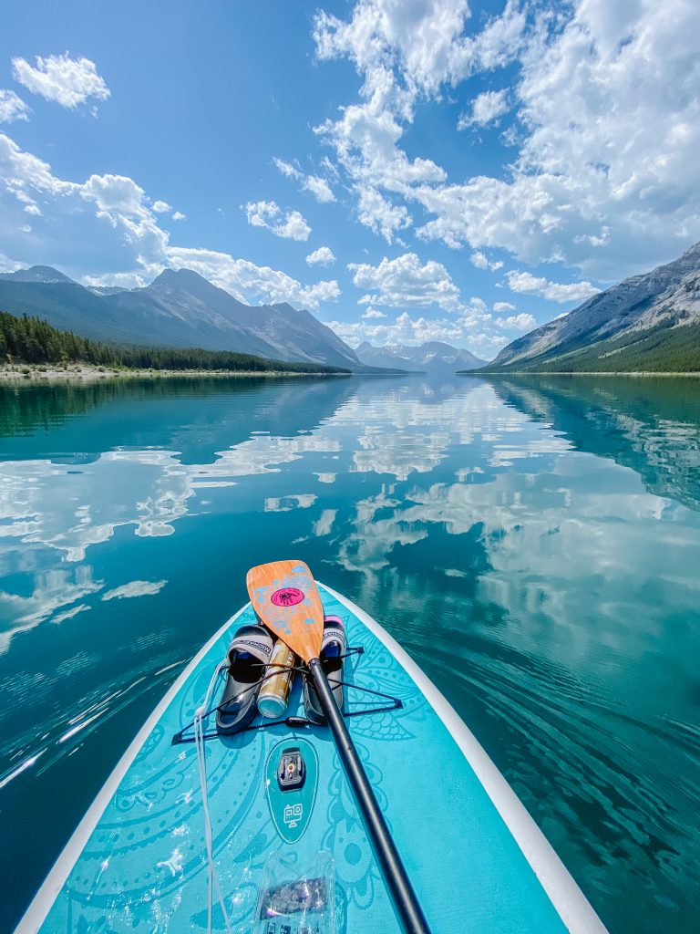 paddle board in spray lakes