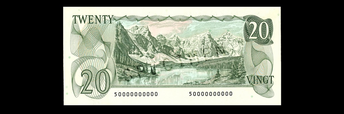 Moraine Lake Bill of 20 dollars 1979